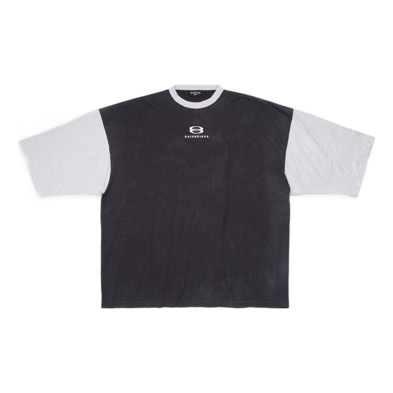 Balenciaga 3/4 Sleeve Logo T-Shirt 'Washed Black Heather Grey' 699190TMVC81208