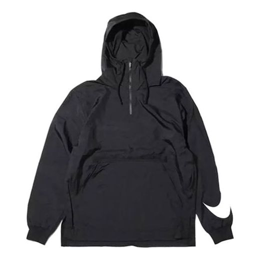 Nike Swoosh Men's Pullover Hooded Sportswear Windbreaker Black AA5010-010