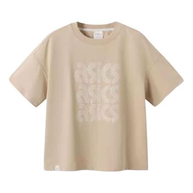 (GS) ASICS Wordmark Logo T-Shirt 'Beige' 332241173021