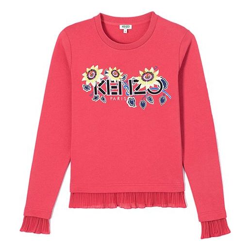 (WMNS) KENZO SS21 Paris PassionLogo Embroidered Round Neck Hoodie Pink F962SW711962-27