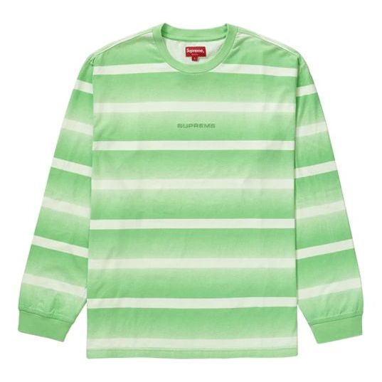 Supreme SS20 Week 2 Fade Stripe L/S Top Colorblock Round Neck Pullover Unisex Green SUP-SS20-197