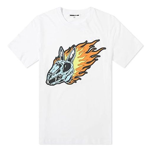 Men's McQ Alexander McQueen Cotton Printing Short Sleeve White 291571-RMT58-9000