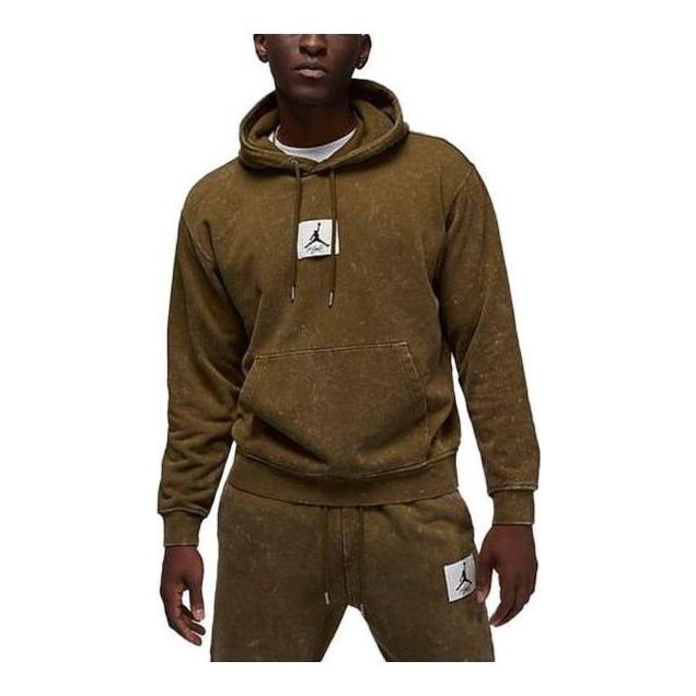 Air Jordan Flight Fleece Washed Pullover Hoodie 'Light Olive' DR3087-385