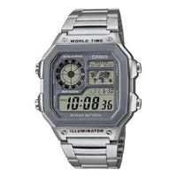 CASIO Male YOUTH Japan / South Korea Fashion Waterproof Mens Silver Digital AE-1200WHD-7A
