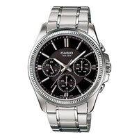 CASIO Waterproof Quartz Stainless Steel Strap Mens Black Analog MTP-1375D-1AV