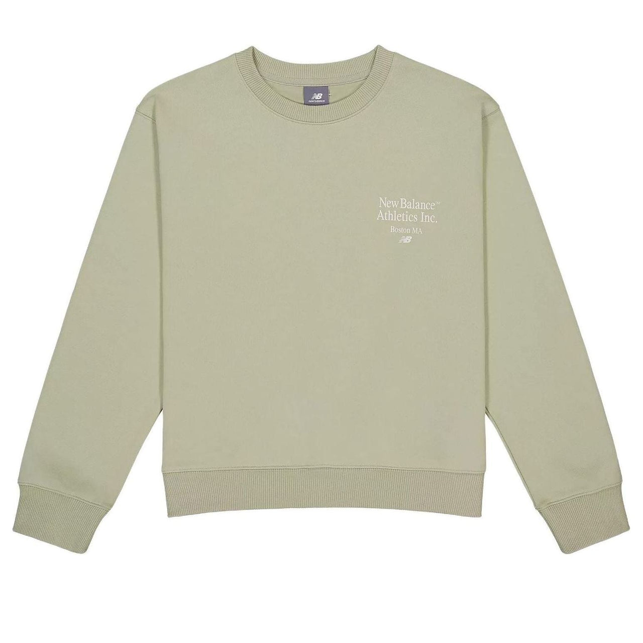 (WMNS) New Balance NBX Crew Neck Sweatshirt Asia Sizing 'Olive Green' AWT41300-OVN