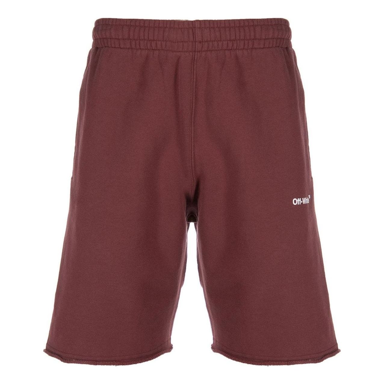 Off-White Diag Helvetica Sweatshort 'Barolo' OMCI006F22FLE0012801