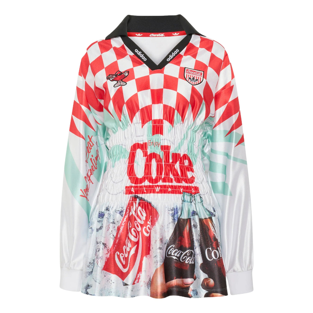 (WMNS) adidas x Coca-Cola Mash Up Smocked Jersey Asia Sizing 'White Multicolor' KY7547