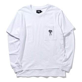 Stussy ODYED Double Tee Long Sleeves White 114934