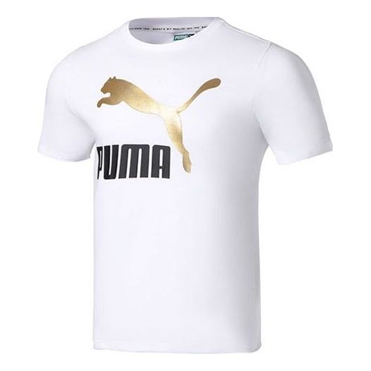 PUMA Classics Logo Metallic Tee 'White' 536345-02