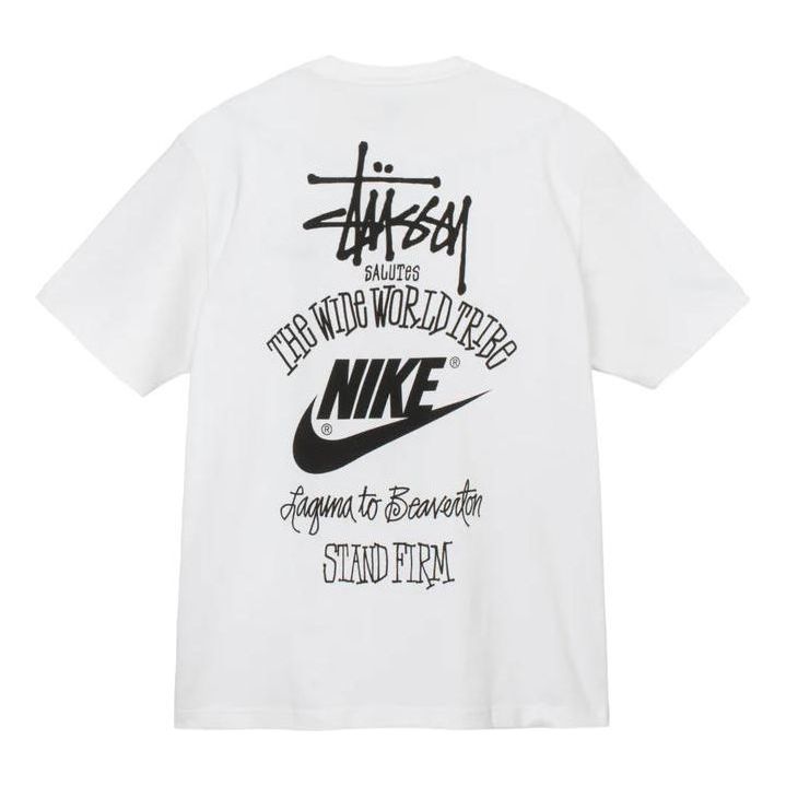 تيشيرت Nike x Stssy The Wide World Tribe (مقاسات آسيوية) "أبيض" DV1775-100