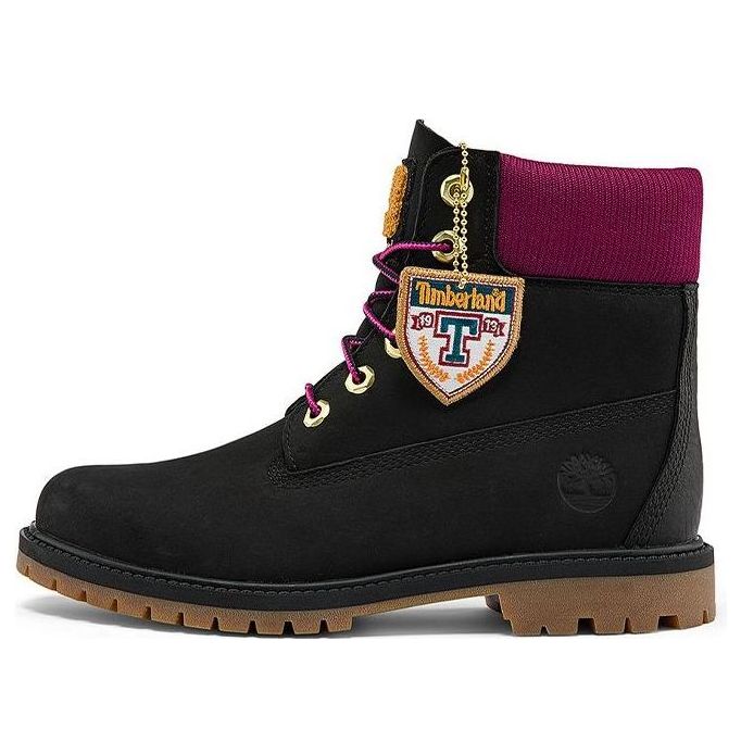 (WMNS) Timberland Heritage 6 Inch Waterproof Boots 'Black Nubuck with Pink' A44KXW