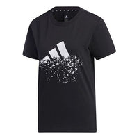 (WMNS) adidas Str Tee Gfx Logo Printing Sports Round Neck Short Sleeve Black T-Shirt GP0599