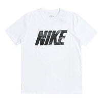 Men's Nike Logo Printing Training Short Sleeve White T-Shirt DM5670-100