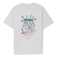 Li-Ning Sports Basketball Series Basketball Portrait Printing Round Neck Short Sleeve 'White' AHSS023-2
