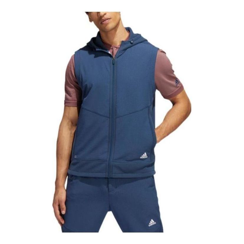 adidas Statement Full-Zip Hooded Vest 'Blue' HF6565