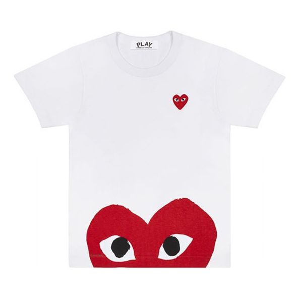 (WMNS) COMME des GARCONS PLAY Half Heart Logo Tee 'White Red' AZ-T033-051-1