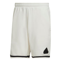 adidas U SHO Logo Label Elastic Waistband Straight Shorts White HY5517