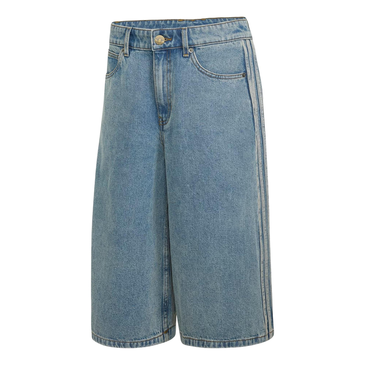 (WMNS) adidas Mid Rise Denim Jorts Asia Sizing 'Worn Blue Denim' KQ6478