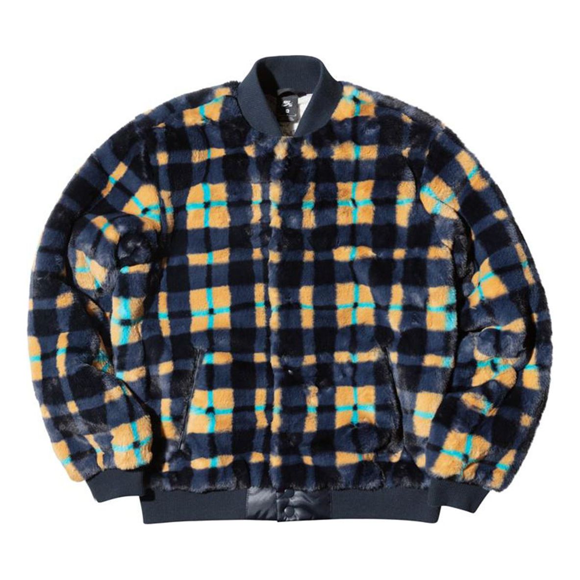 Nike SB Skateboard Dunk High x Concepts Fleece Grid Jacket Men Multi-Color Yellow CK7289-475