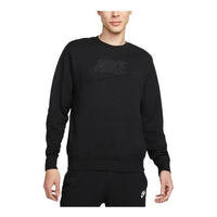 Men's Nike Solid Color Logo Printing Round Neck Long Sleeves Black DQ4584-010