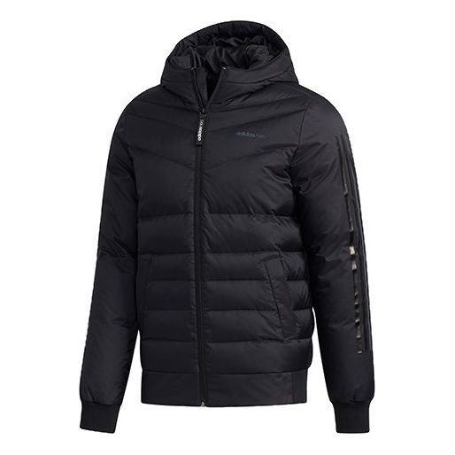 adidas neo M Sprty Puffer Athleisure Casual Sports Stay Warm hooded down Jacket Black EI4422
