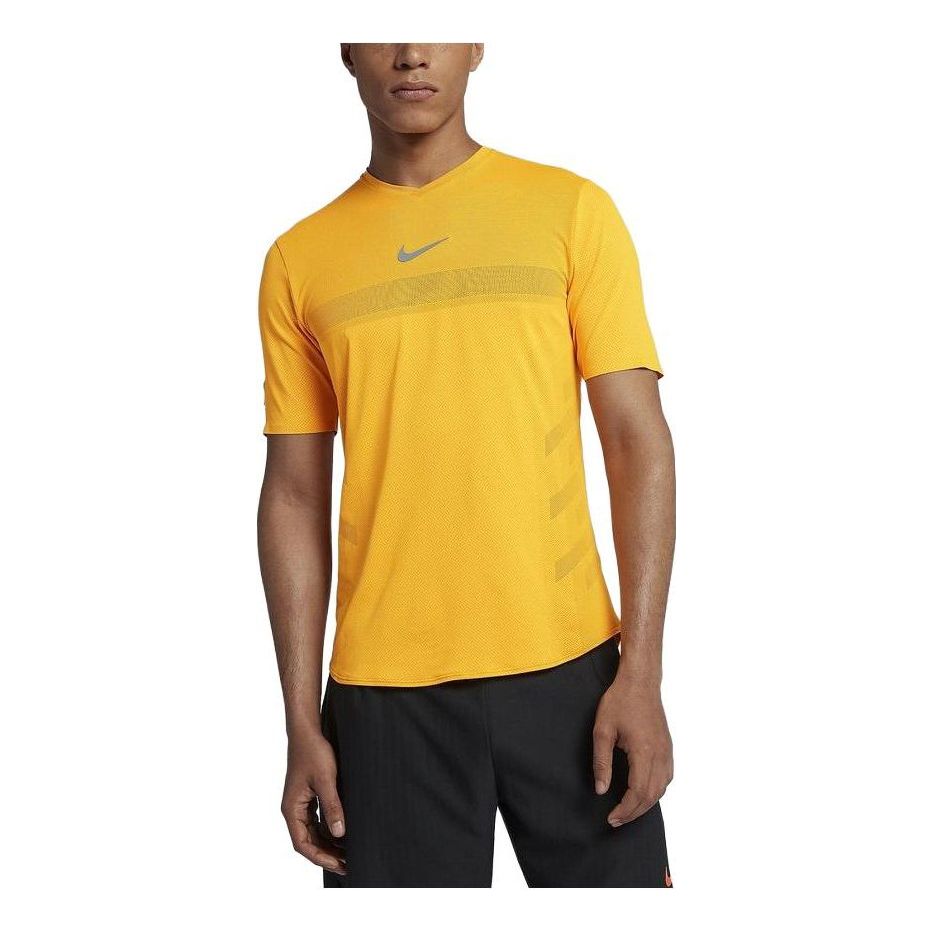 Nike Court Rafa Aeroreact Short Sleeve T-Shirt 'Yellow' 888207-845