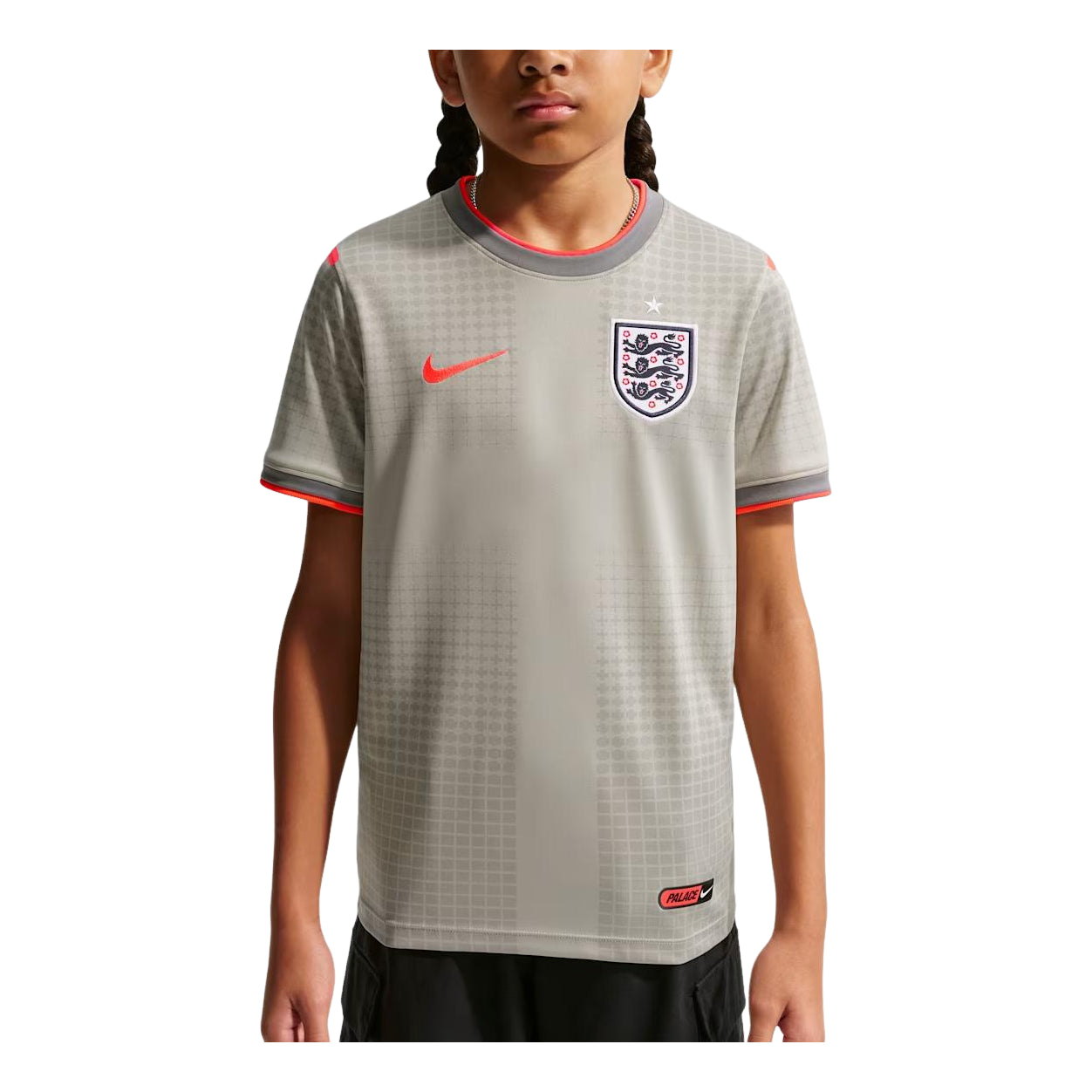 (GS) Nike x England x Palace Cryoshot T-Shirt 'Pewter Grey Bright Crimson' IB5404-052