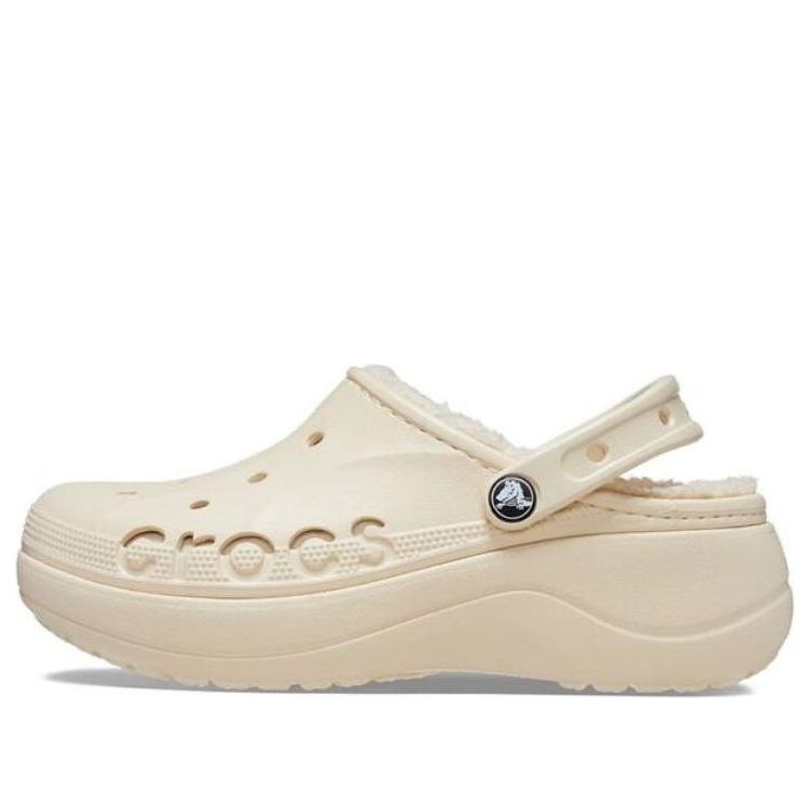 (WMNS) Crocs Baya Platform Lined Clog 'Beige' 208708-11S