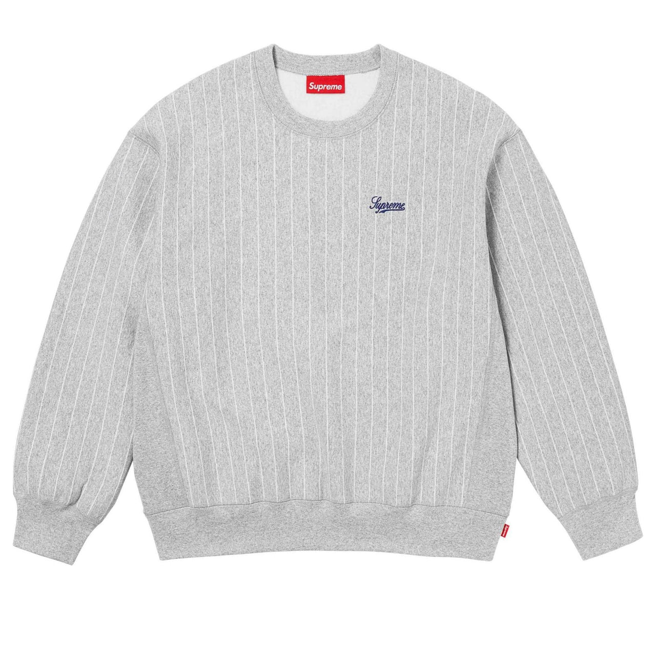 Supreme Pinstripe Crewneck 'Grey' SUP-SS24-097