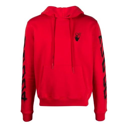 Men's Off-White SS21 Twill Printing Logo Loose Fit Red OMBB034S21FLE0042510