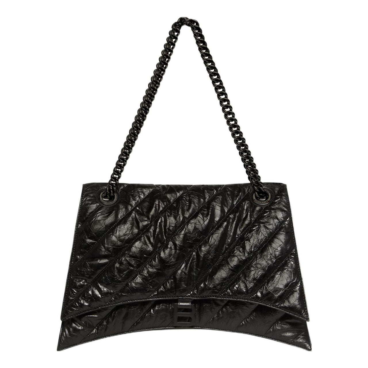 (WMNS) Balenciaga Crush Large Chain Bag Quilted 'Black' 716332210IY1000