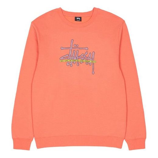 Stussy International Crew Neck Sweatshirt Logo 'Pink Black' 1914482D