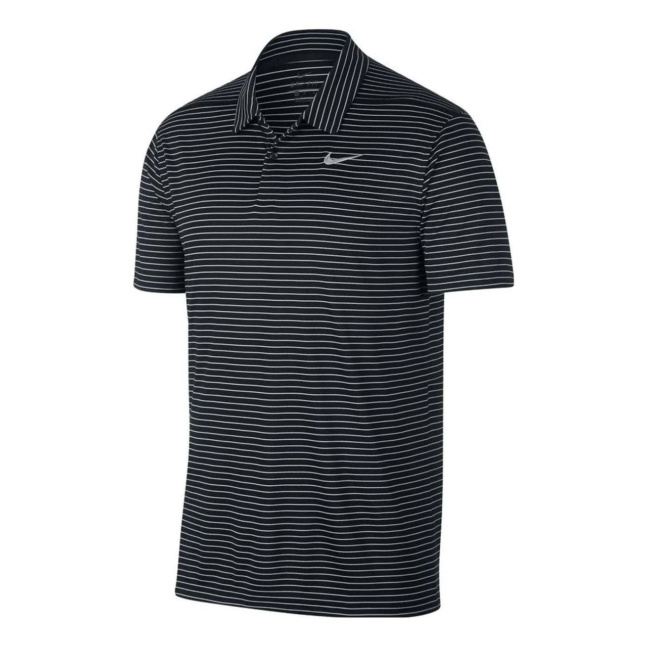 Nike Dri-fit Striped Golf Polo Shirt 'Black Summit White' AJ5482-010