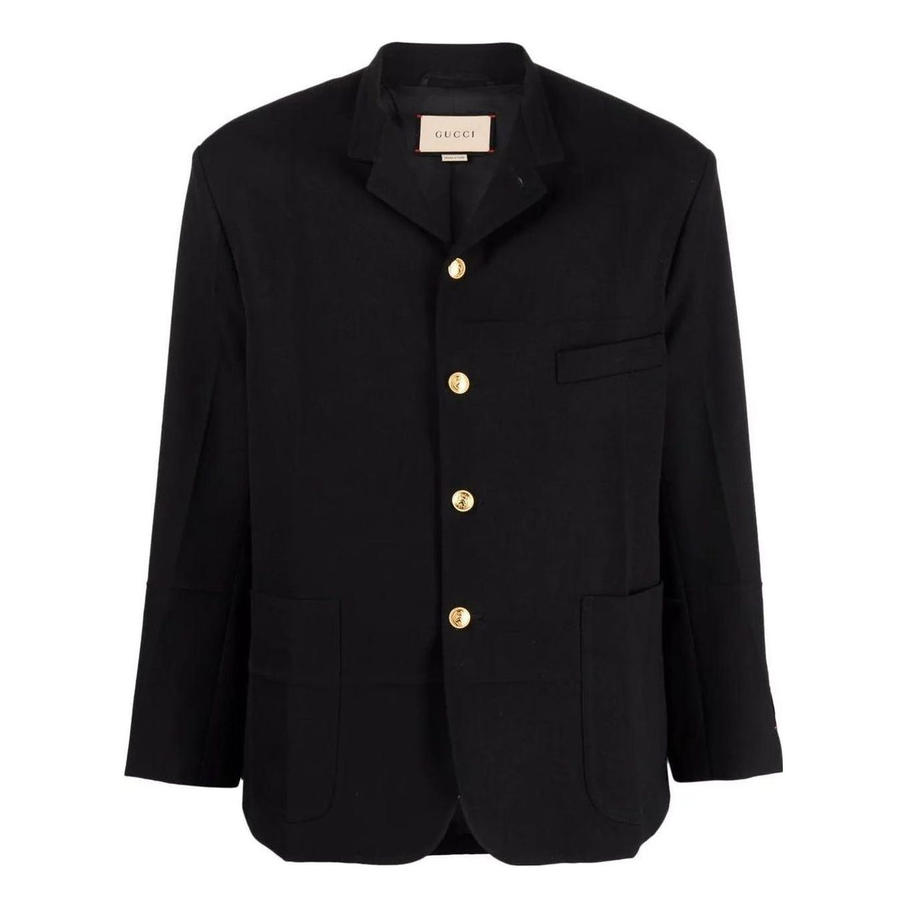 Gucci Woolen Single-Breasted Blazer 'Black' 683286-ZAHIE-1000