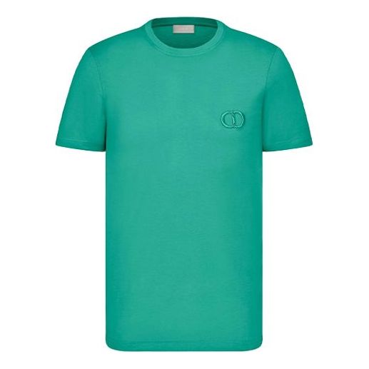 DIOR Cd Icon Logo Embroidered Short Sleeve For Men Green 013J600A0589-C610