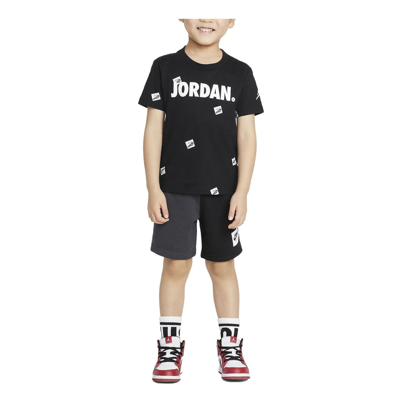 (GS) Air Jordan Jumpman Toddler T-Shirt and Shorts Set 'Black' 75A601-023