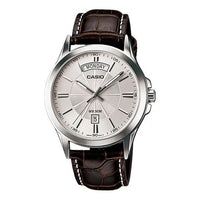 CASIO ENTICER Simplistic Leatherband Quartz Men's Mens Brown Analog MTP-1381L-7A