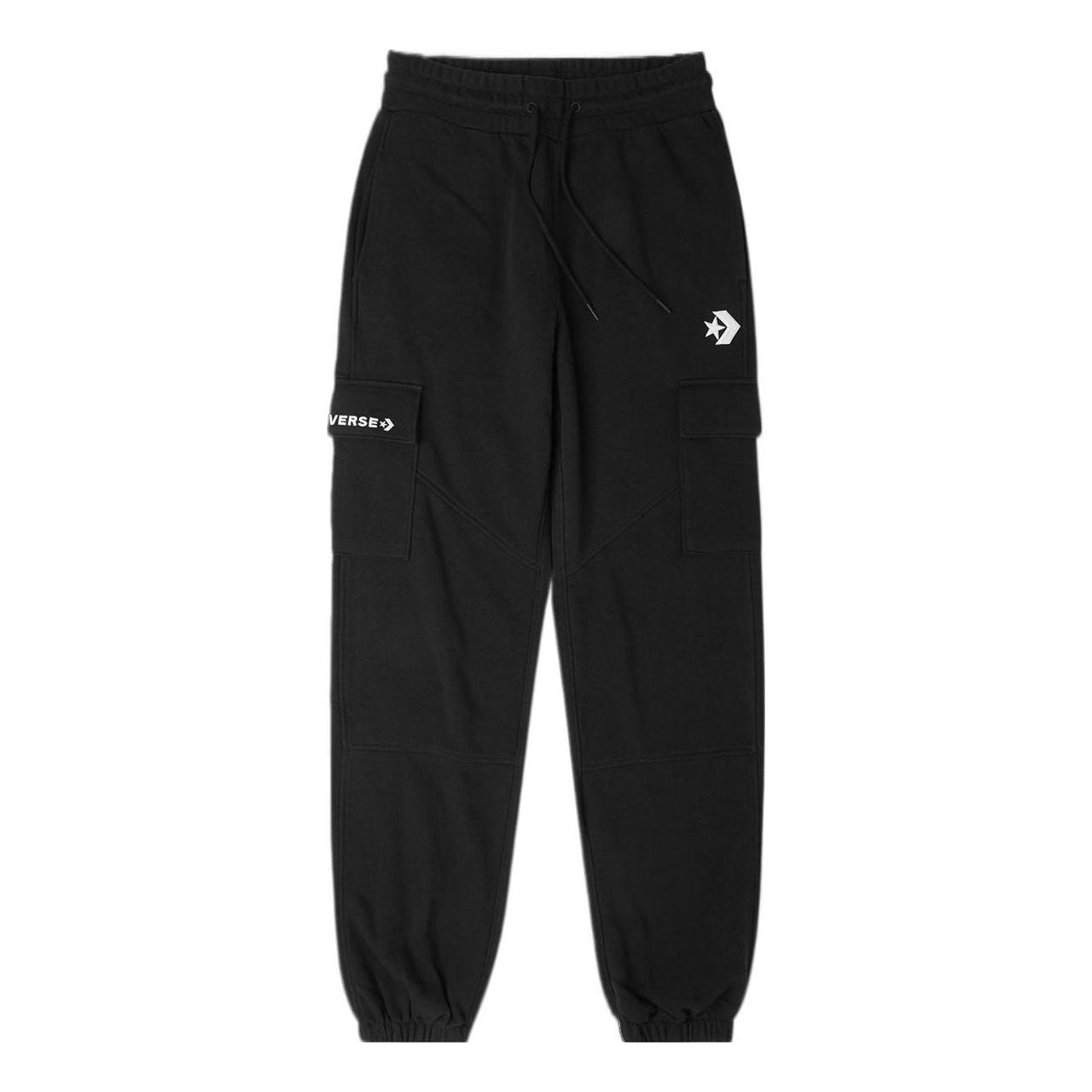 (WMNS) Converse Fashion Knit Logo Cargo Jogger 'Black' 10024529-A03
