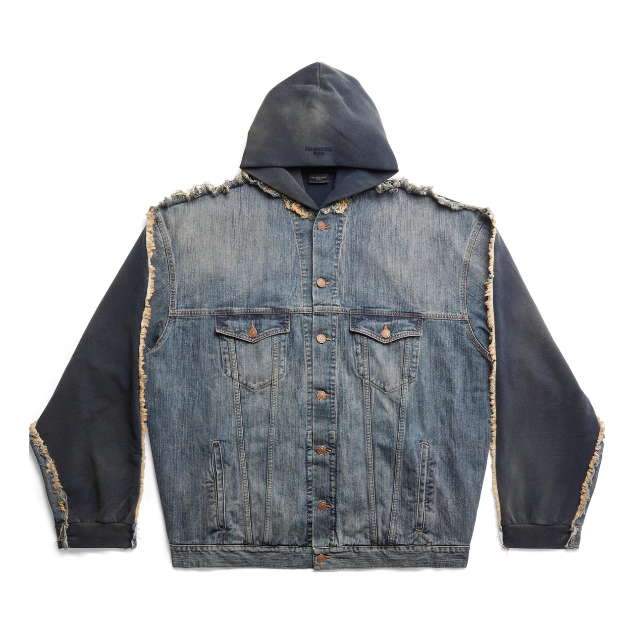 Balenciaga Balenciaga Paris Hybrid Hooded Jacket 'Blue' 738737TNW654036