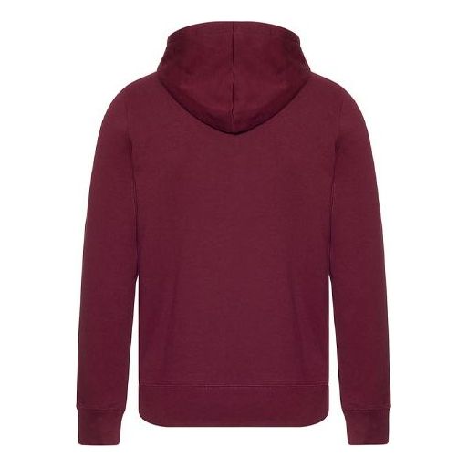 Men's Burberry Fleece Lined hooded casual Jacket Purple Red 40502451