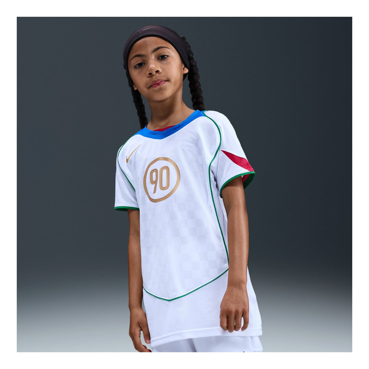 (GS) Nike Total 90 Dri-FIT Soccer Jersey 'White Italy Blue Red' II9782-100