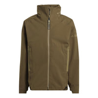 Men's adidas Terrex C Myshelter.R Waterproof Sports Outdoor Hooded Jacket Dark Olive Green H65698