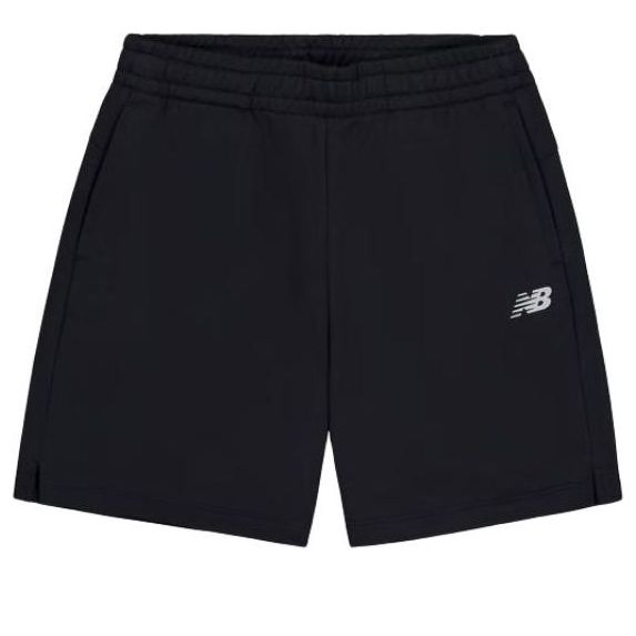 (WMNS) New Balance NB Logo Cotton Short Asia Sizing 'Black' AWS42301-BK