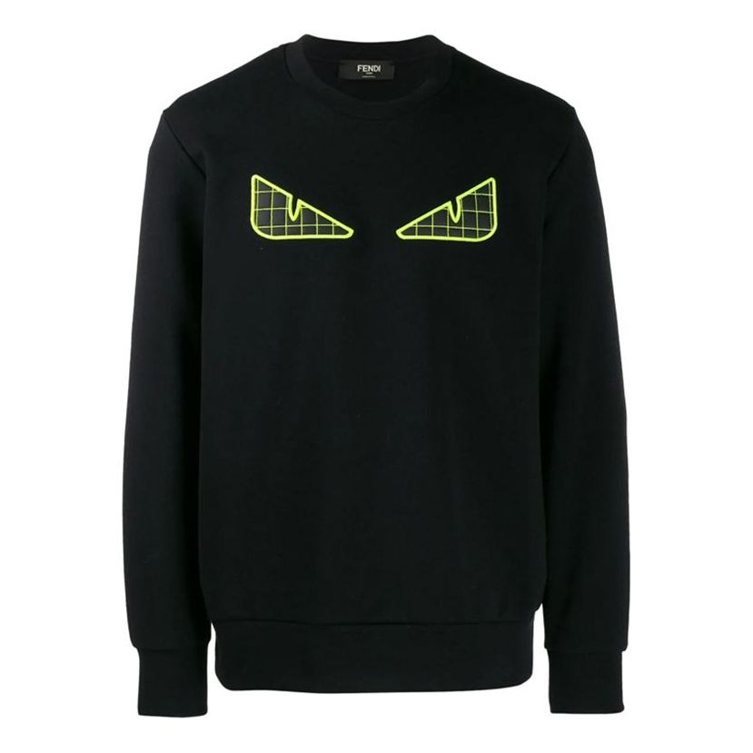 Men's FENDI Small Monster Eye Long Sleeves Black FAF550A8JSF17W0