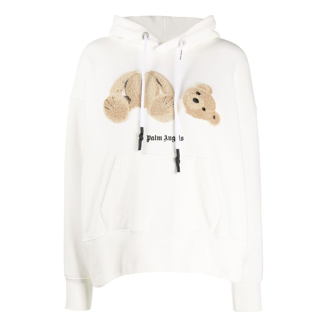 (WMNS) هودي قطني من Palm Angels Broken Bear باللون الأبيض PWBB023F20FLE0030360