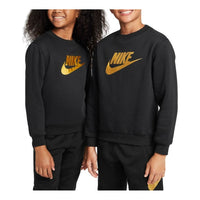 (GS) Nike Sportswear Club Fleece Crew Neck Sweatshirt 'Black Gold' HQ0975-010