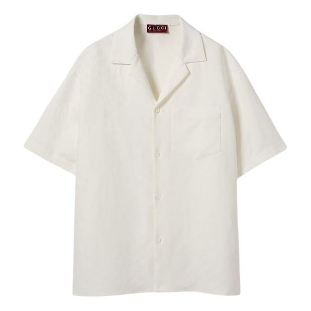 Gucci Linen Blend GG Canvas Shirt 'White' 814694-Z7AHL-9000