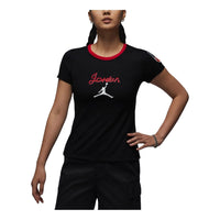 (WMNS) Air Jordan Graphic Slim Fit T-shirt Asia Sizing 'Black' HM4895-010