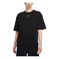 (WMNS) Nike Sportswear Swoosh Oversized T-shirt Asia Sizing 'Black White' HJ3947-010